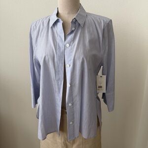Equipment Blue Striped Casual Button Down Shirt
